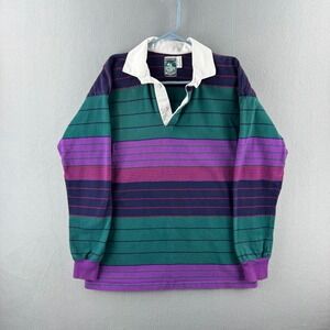 McIntosh & Seymour Rugby Shirt Mens Large Heavy Cotton Polo 80s 90s Made in USA